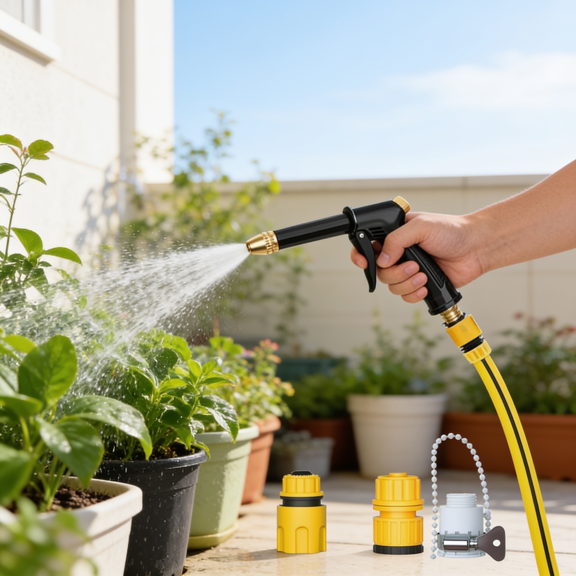 خرطوم ٥ متر و مسدس ضغط عالي لغسيل السجاد و التنظيف